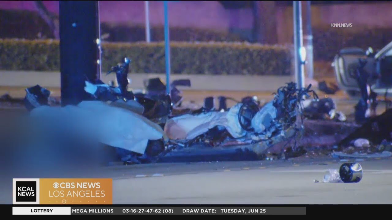 4 dead in crash after high-speed pursuit ends in Upland - YouTube