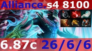 Dota 2 patch 6 87 Leshrac Alliance s4 8100+ MMR KDA - 26/6/6 mid game