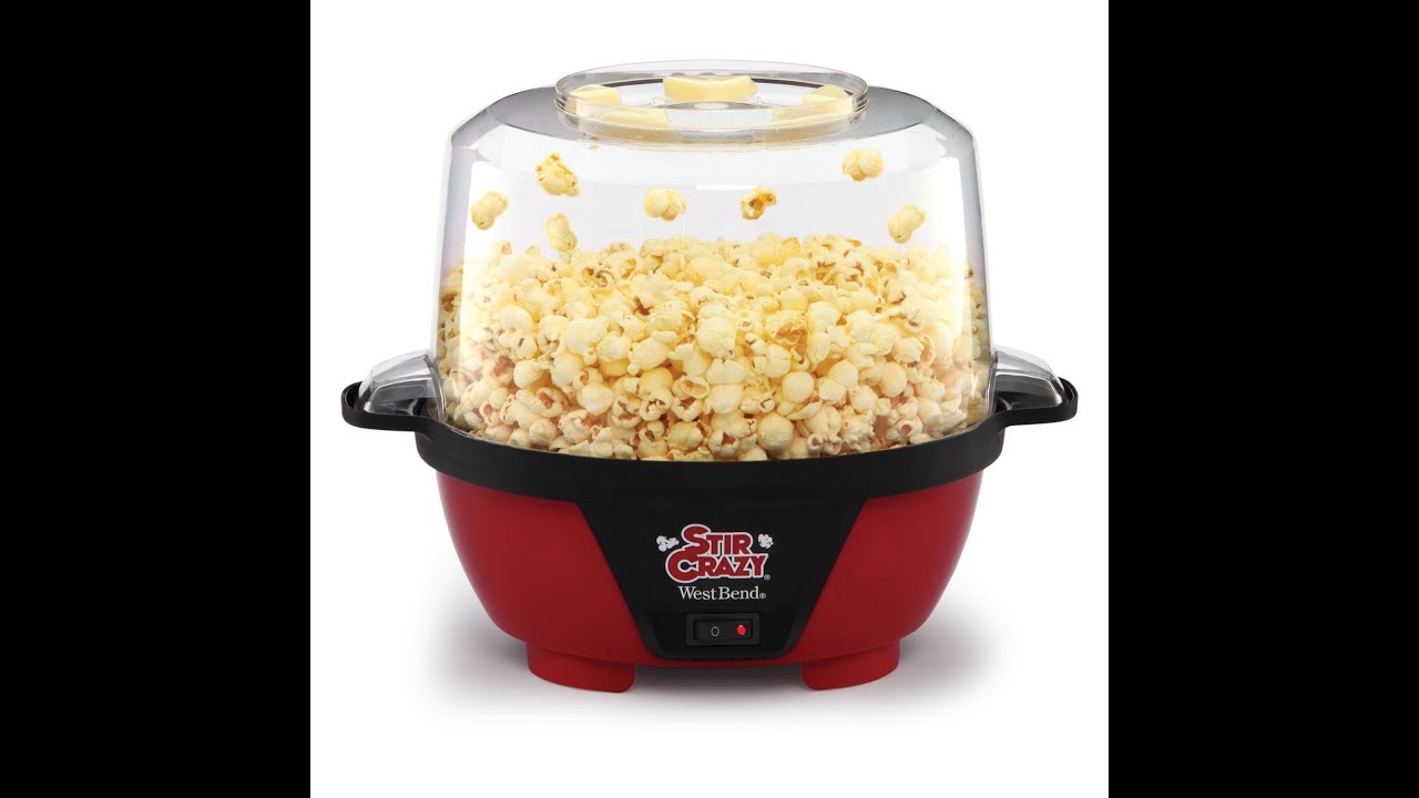 Review West Bend 82505 Stir Crazy Popcorn Popper, 6Quart YouTube