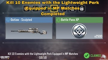 Kill 10 Enemies with the Lightweight Perk Equipped in MP Matches Cod Mobile 2023