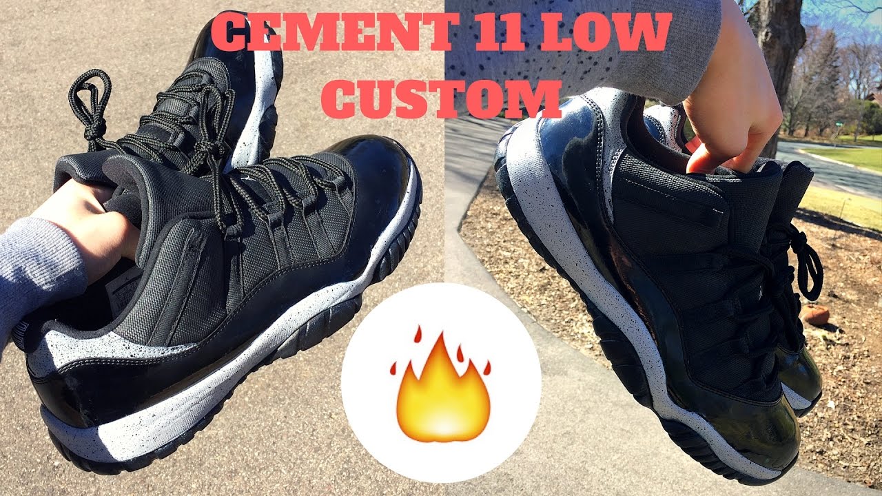 Jordan Cement 11 Low Custom!! - YouTube