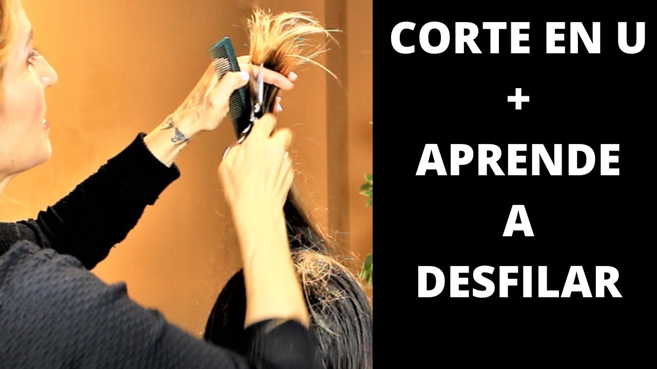 Como Hacer un Corte en U Cabello Largo (COMO DESFILAR UN FLEQUILLO)