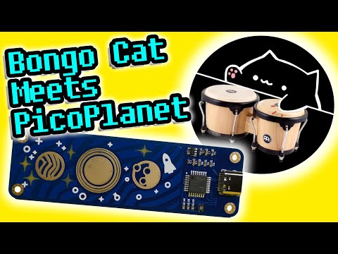 Controlling Bongo Cat with PicoPlanet 🪐 Quick Capacitive Touch HID Keyboard