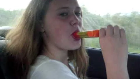 Haley Swanson eating a posicle