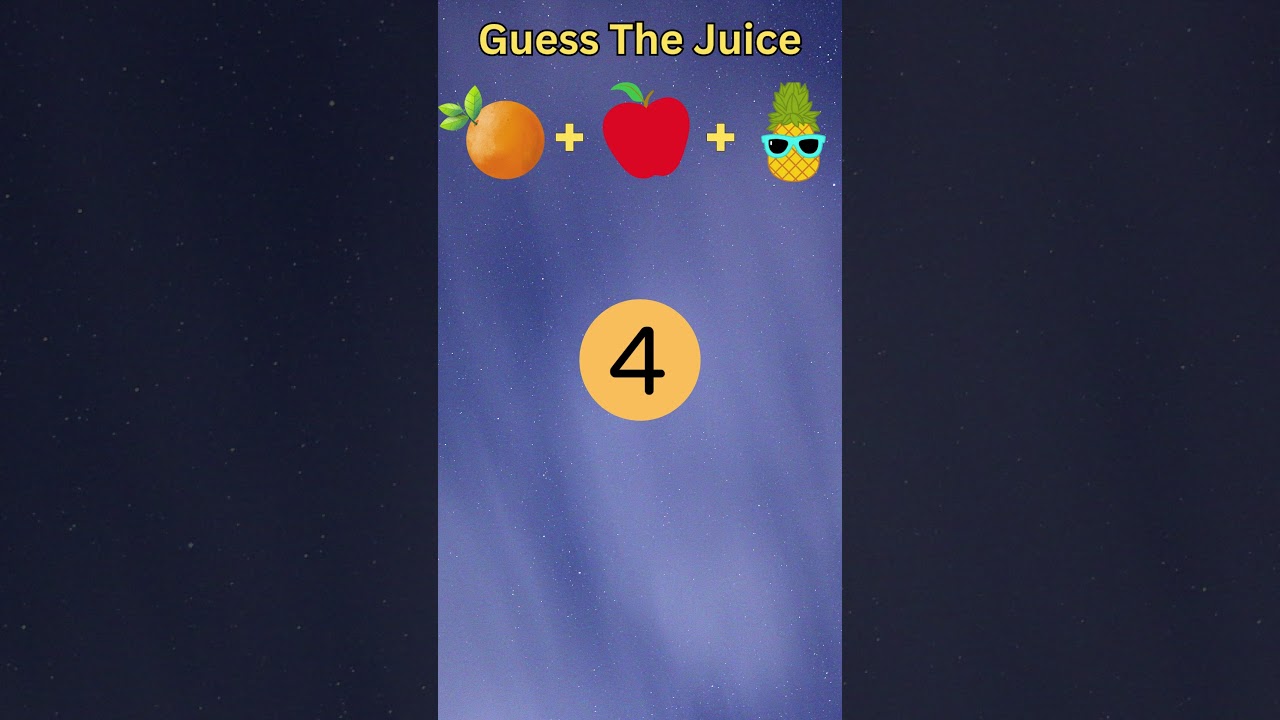 Emoji Riddle Challenge 🍊🍎🍍 - Solve the riddle: Orange + Apple + Pineapple - Guess Juice 