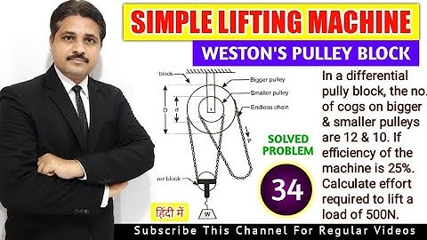 SIMPLE LIFTING MACHINE SOLVED PROBLEM 34 ( LECTURE 36 ) @TIKLESACADEMYOFMATHS
