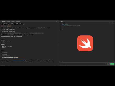 Find Minimum in Rotated Sorted Array II | Leetcode 154 - Swift