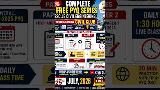 SSC JE Civil Engineering 2026 | Complete FREE PYQ Series | 2017–25| Daily Live @civilclub #sscexam