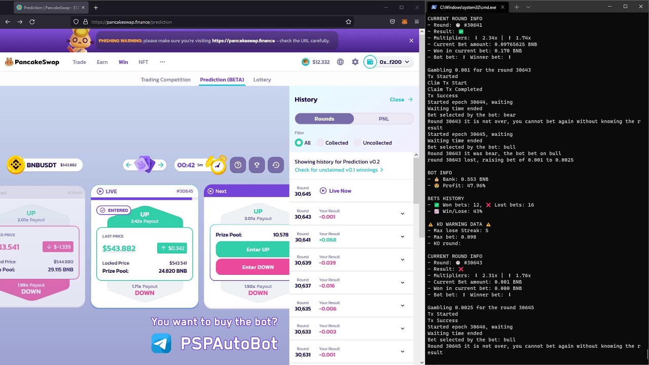 PancakeSwap Prediction BOT Live Stream YouTube