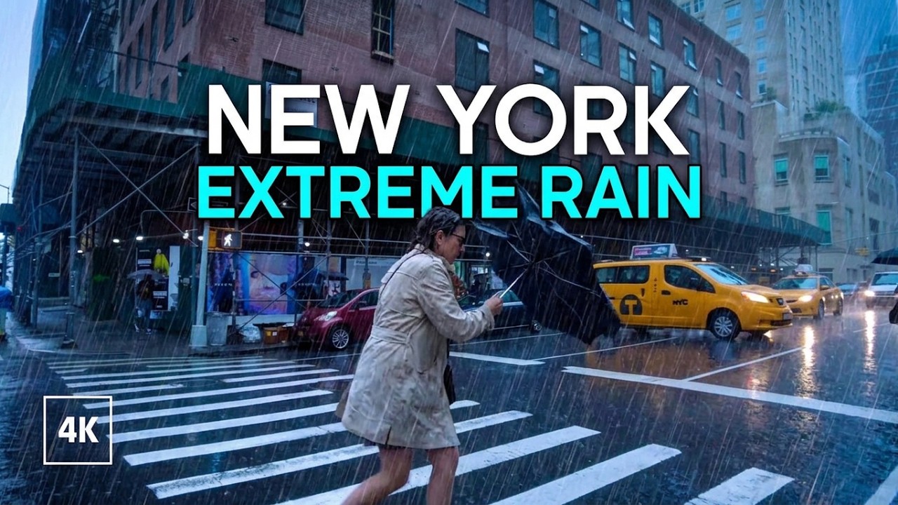Downpour in New York - Extreme Heavy Rain Sounds - YouTube