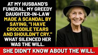 At my husband's funeral, my greedy daughter-in-law made a scandal by saying, I have crocodile tears