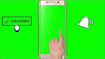 (No Copyright)Green screen intro templates with bell icon subscribe button Hand, Mobile