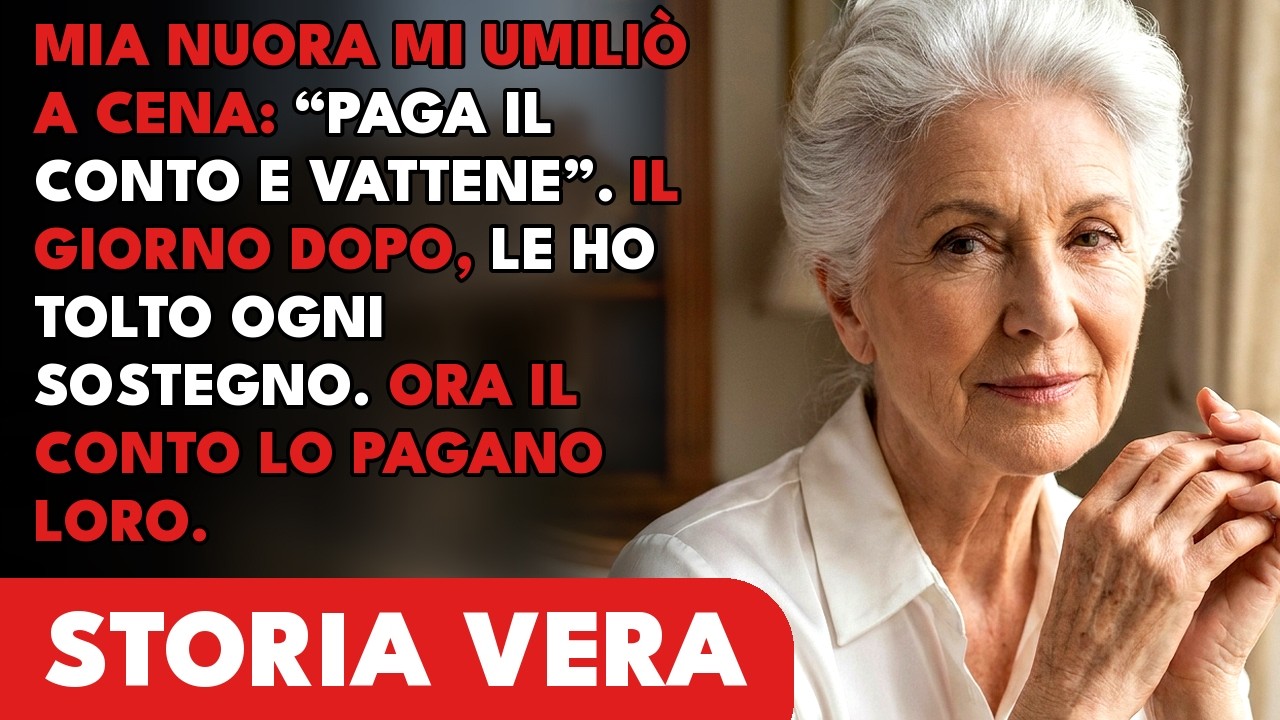 Erano anni che pagavo ogni bolletta di mio figlio e di mia nuora: telefono, auto, casa. Pensavo di aiutare, ma ieri sera, a cena, davanti a tutti, mia nuora mi ha guardata e mi ha detto: «Se non...