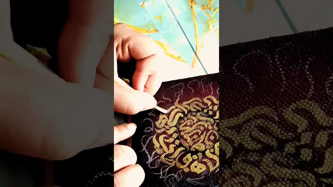 3D Arabic calligraphy painting #arabiccalligraphy #modernarabiccalligraphy #circlearabiccalligraphy
