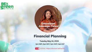 BeGreen Information Session: Financial Planning and Reporting