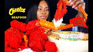 KING CRAB SEAFOOD BOIL | MUKBANG ASMR | FRIED HOT CHEETOS LOBSTER | ALFREDO SAUCE | ASMR EATING