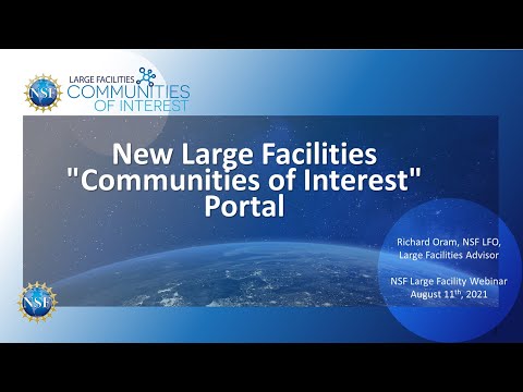 New Large Facilities “Communities of Interest” Portal