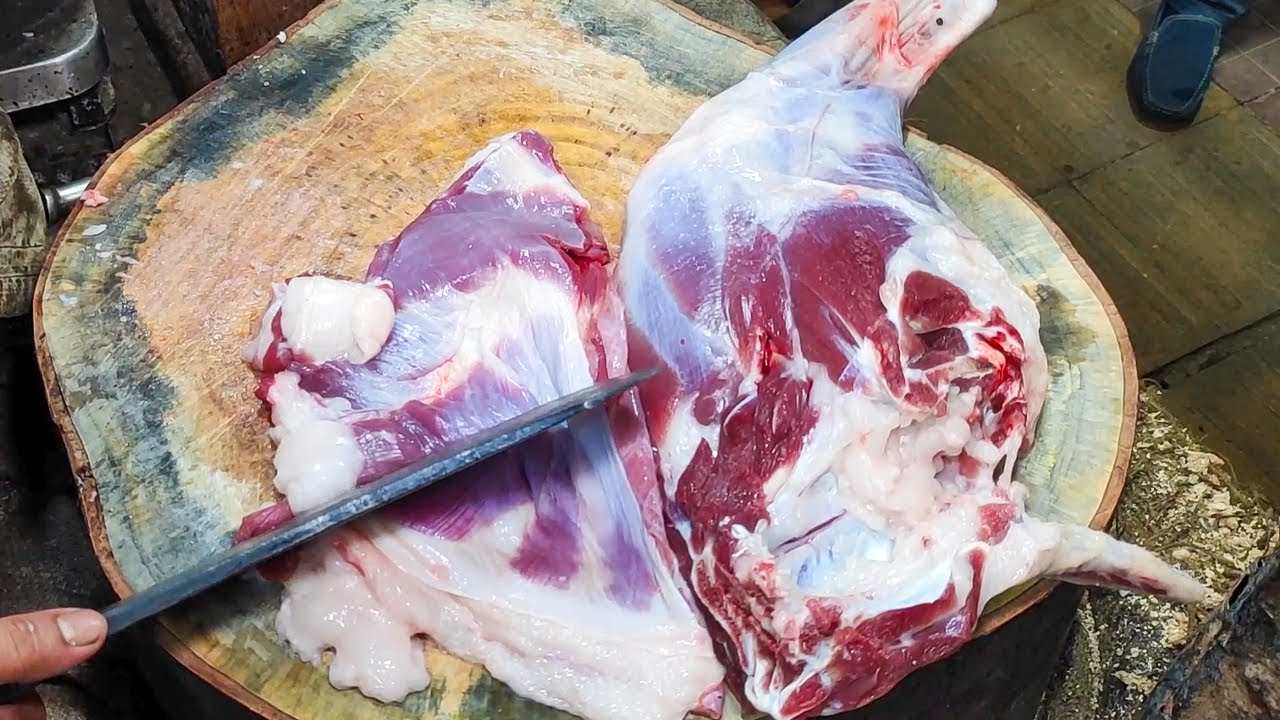 Famous Mutton Shop - Full Goat Cutting And Selling | Bangladeshi Style Mutton Cutting