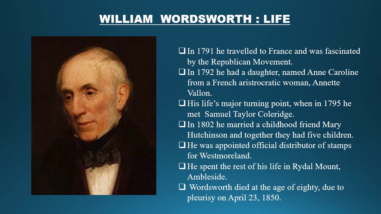 william wordsworth biography for school project