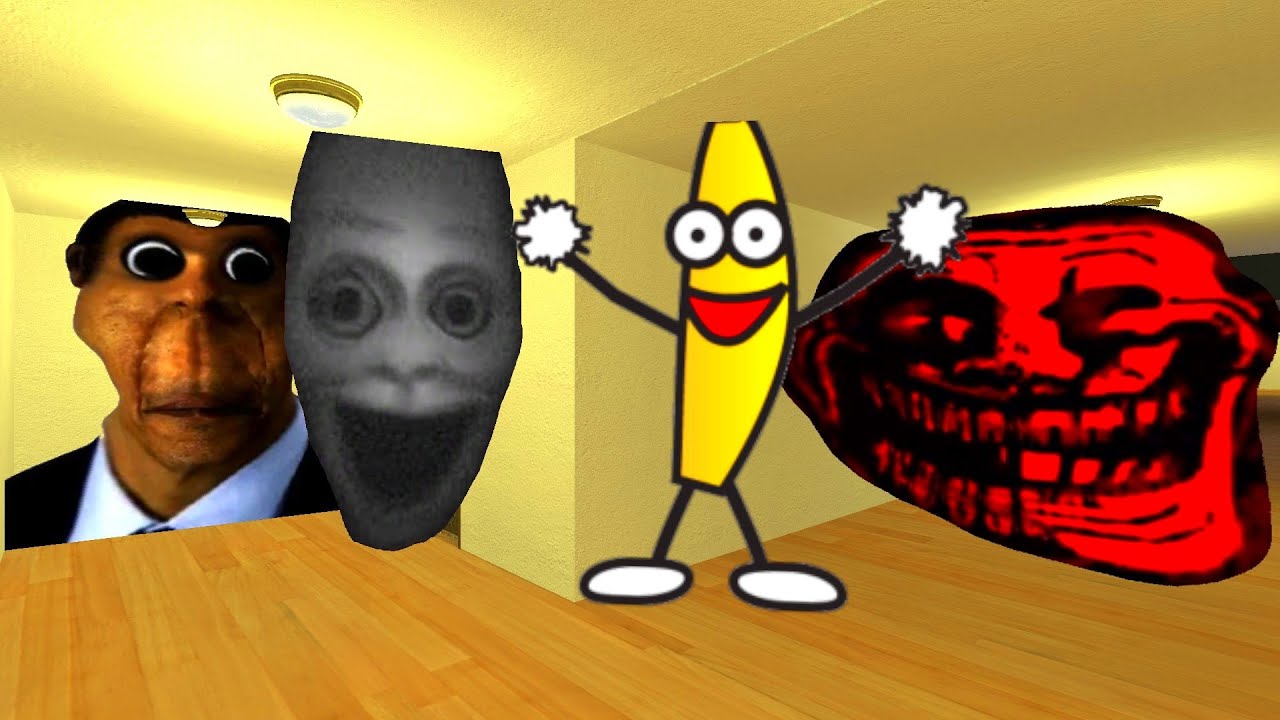 Obunga and Trollface, Juggler and Banana Garry’s Mod NextBot - YouTube