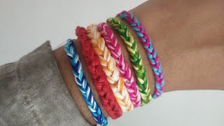 Easy Rakhi/friendship bracelets in 2 min using thread | Braided bracelet| Thread Rakhi at home
