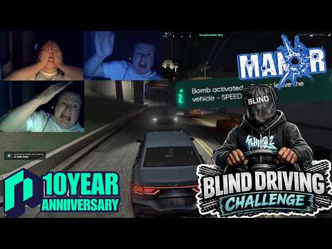 FUNNIEST BLIND DRIVING CHALLENGE- MICK & JAMES | NP 10 YEAR ANNIVERSARY EVENT | NOPIXEL 4.0 GTA RP