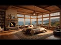 Enjoy the view with relaxing rain sounds for sleeping and crackling fireplace ambience for studying