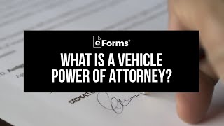 Vehicle Power Of Attorney