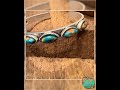 Navajo Style Turquoise Stone Bangle Bracelet Mixed Metals
