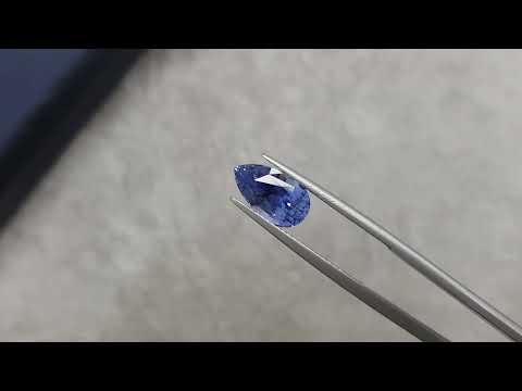 Cornflower blue sapphire from Sri Lanka in pear cut 3.51 ct Video  № 5