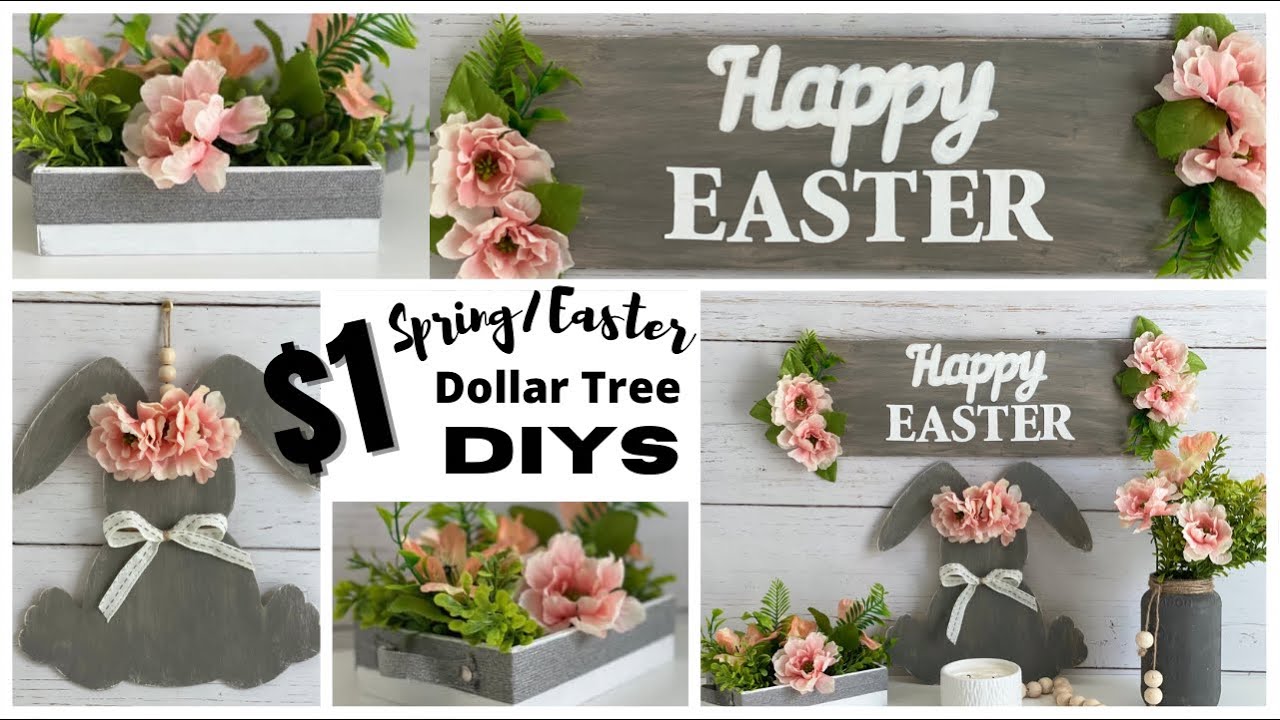 High-End Dollar Tree DIYS | Easter Spring Farmhouse Home Decor - YouTube