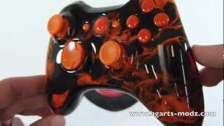 ORANGE FLAMES XBOX360 - CUSTOM DESIGNS - XBOX360 | HG Arts Modz