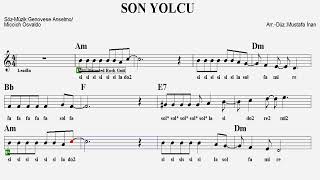 Son Yolcu--Am--Play Along--Guitar,Keyboard,Flute,Violin,Ukulele,Melodica,Recorder.