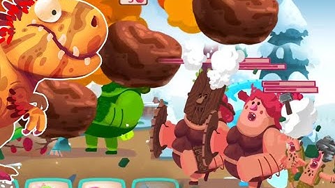 Dino Bash Dinosaurs vs Cavemen Tower  Defense Wars New update L-59, 60