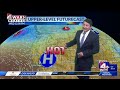 Rain showers Saturday with cooler weekend and heat building for next week