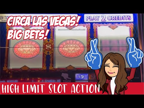 CIRCA LAS VEGAS 🎰 HIGH LIMIT SLOT LIVE PLAY💰$10-$50 BETS💰Triple Diamond Top Dollar, Pinball +