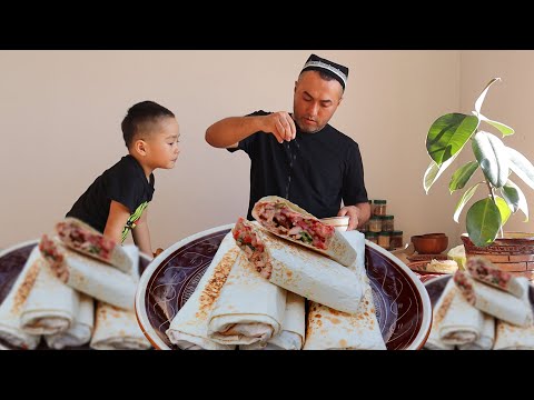 Uy shatoyitida Lavash tayyorlash | Shawarma: Cooking Popular Street Food At Home!  | YasharBek