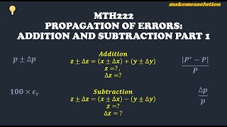Propagation of Errors: Addition and Subtraction Part 1