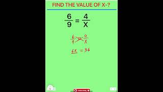 FIND THE VALUE OF X #maths