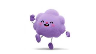 Cute Purple Cloud Character with Happy Expression