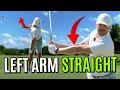 The secret to keeping the left arm straight in the golf swing