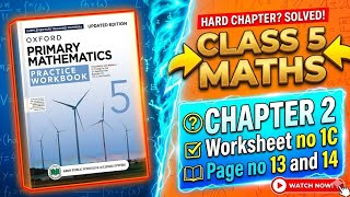 Chapter 2 Worksheet no 1C Page no 13 and 14 || Oxford primary mathematics practice workbook 5