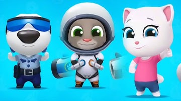 TALKING TOM SPLASH FORCE - Astro Tom, Talking Angela, Officer Hank - Gameplay, Android Mobile