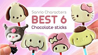 [ASMR] BEST 6 Sanrio Characters Chocolate Sticks (😭Sorry, 1 is fake.)