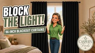 Joydeco 96-Inch Blackout Curtains | Room-Darkening Black Drapes