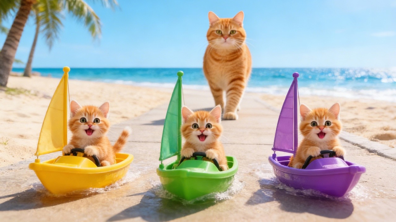 The little orange kitten loved model sailboats, so its mother took it on a real cruise ship💛🐱🐾💛