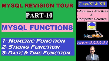 Using MySQL built-in Functions | MySQL REVISION TOUR| PART-10| CLASS 11-12|INFORMATICS PRACTICES|CS
