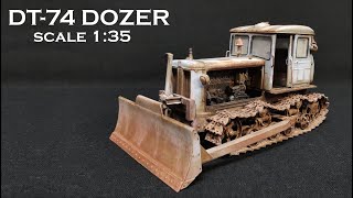 100% Acrylic Weathering DT-74 Soviet Dozer / 100% Acryl Verwitterung DT-74 Sowjet Bulldozer