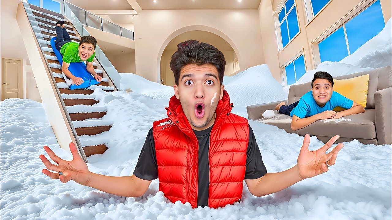 ملئنا بيتنا بحبيبات التعبئه 😱 !!