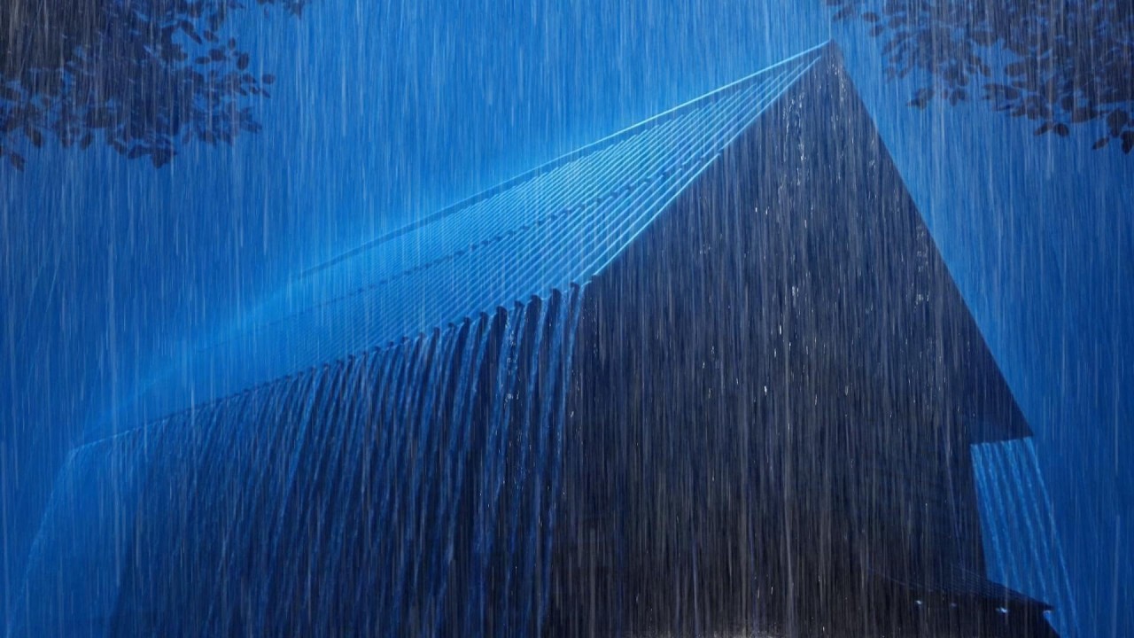 Heavy Rain Sounds on Tin Roof for Sleeping with Calm Distant Thunder